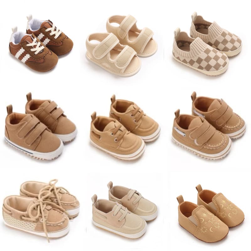 Primavera E Outono Sapatos Esportivos Confortáveis Com Sola De Pano 0-12 Meses Tênis Antiderrapantes Para Bebês