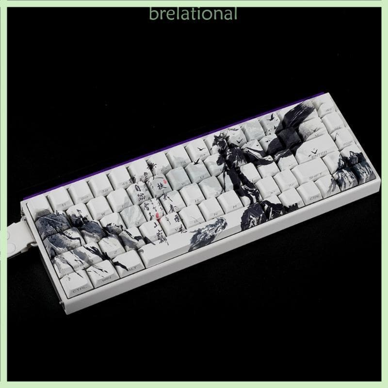 R 60% 68 As Lendas chusen Teclas Temáticas PBT Teclados Mecânicos Impressos Lado