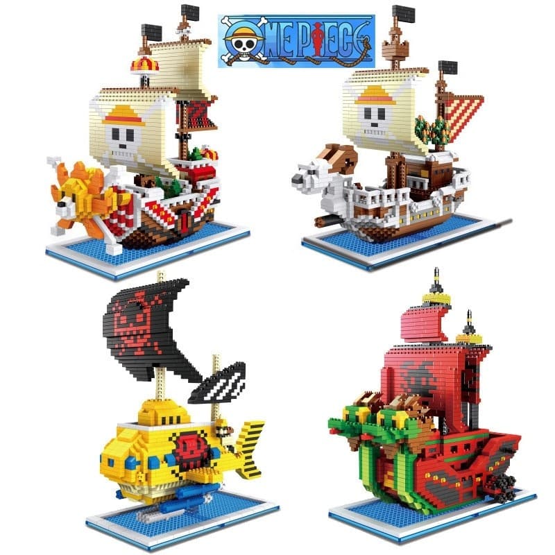 Brinquedo de blocos de montar compatível com LEGO "One Piece" Sonic, Going Merry, Luffy Chopper, versão infantil, navio 
