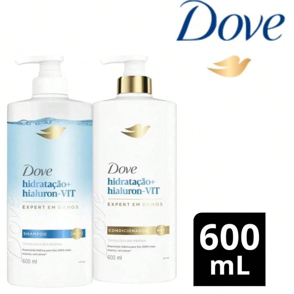Shampoo e Condicionador Dove Hidratação + Hialuron-Vit 600ml – Duo Hidratante