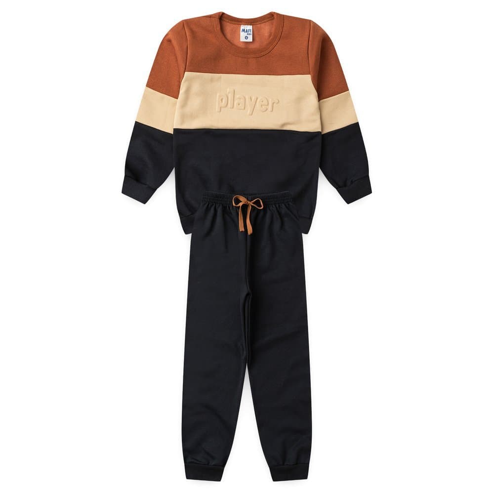 Conjunto Infantil Moletom Menino Player Caramelo