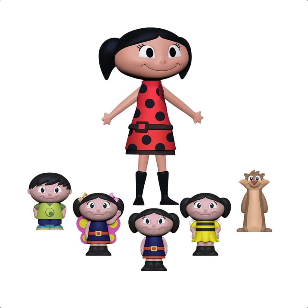 Boneca Luna Joaninha O Show da Luna Articulada Vinil 20cm + Dedoches Little Figs