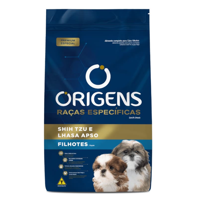 Ração Origens Raças Específicas para Cachorros Filhotes Shih Tzu e Lhasa Apso 1 kg