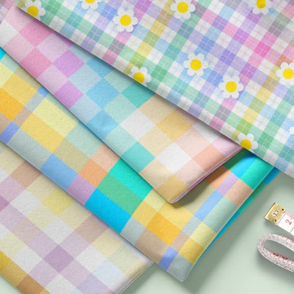 Tecido Tricoline Digital Estampado Xadrez Colorido Cores Pastéis Candy Pano Patchwork Artesanato