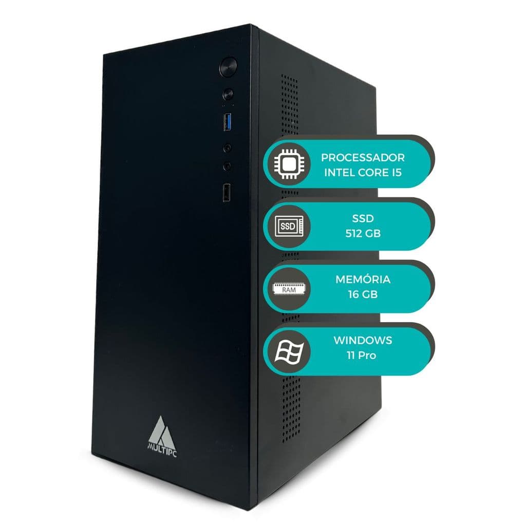 MultiPC Computador Office i5 6ª Geração 16GB SSD 512GB NVMe Windows 11 Rápido e Confiável