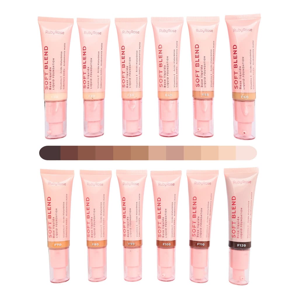 Base Líquida Ruby Rose Soft Blend Linha Rosa Matte HB M301