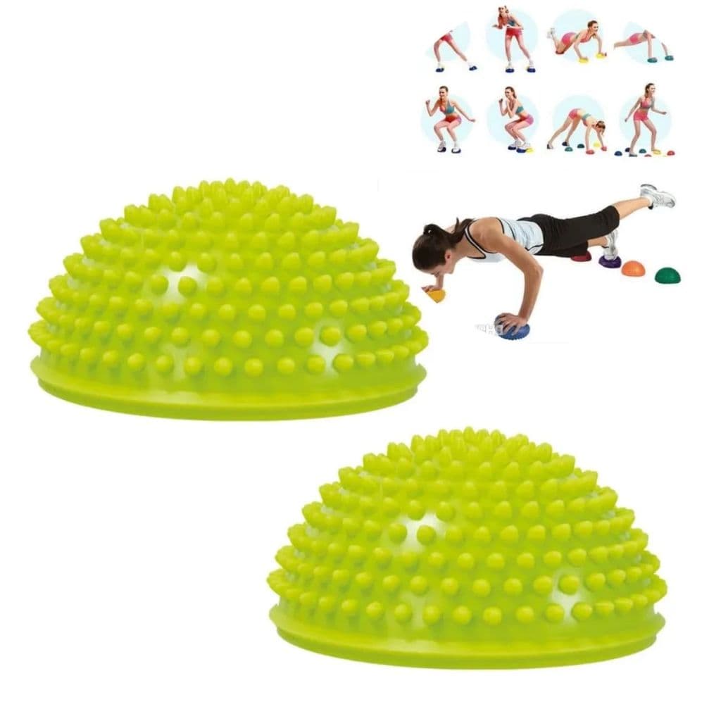 Kit 2 Meias Bolas de Equilíbrio 16cm Texturizada Yoga Pilates Treino Liveup Sports