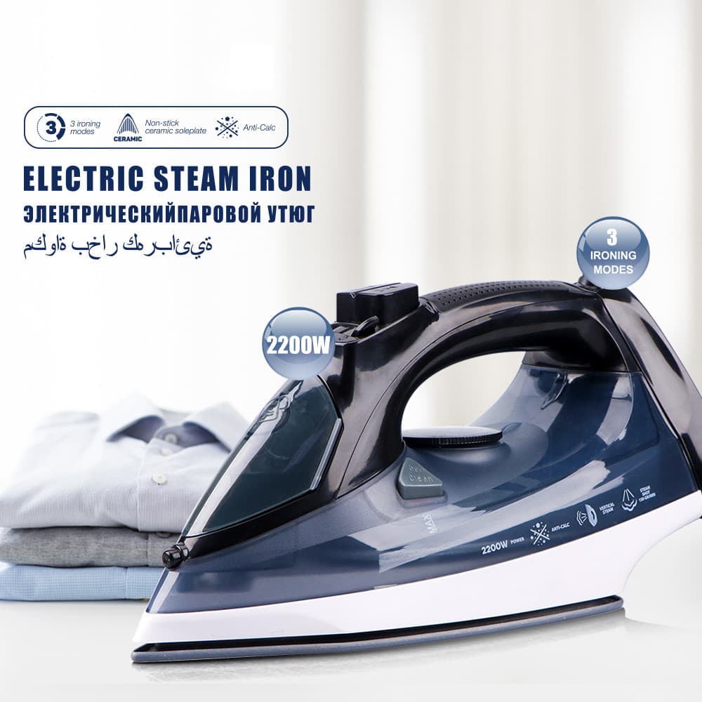 Ferro a vapor doméstico padrão americano 110V roupas de engomar 2200W ferro elétrico 320ML tanque de água