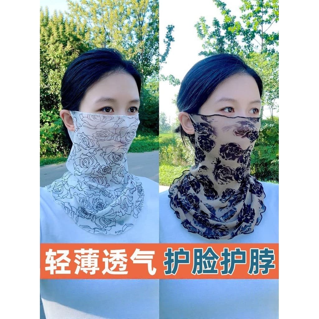Protetor solar máscara facial lenço facial feminino ciclismo cachecol pescoço capa proteção UV máscara facial véu cachec