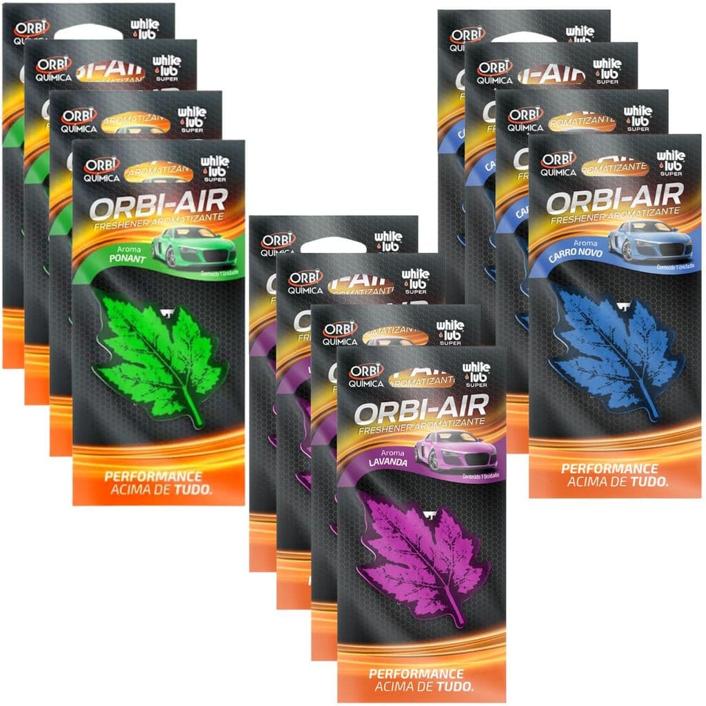 Kit 4 Aromatizante Folhinha Orbi Air Freshener Carro Novo Lavanda Ponant Retrovisor Carro Casa