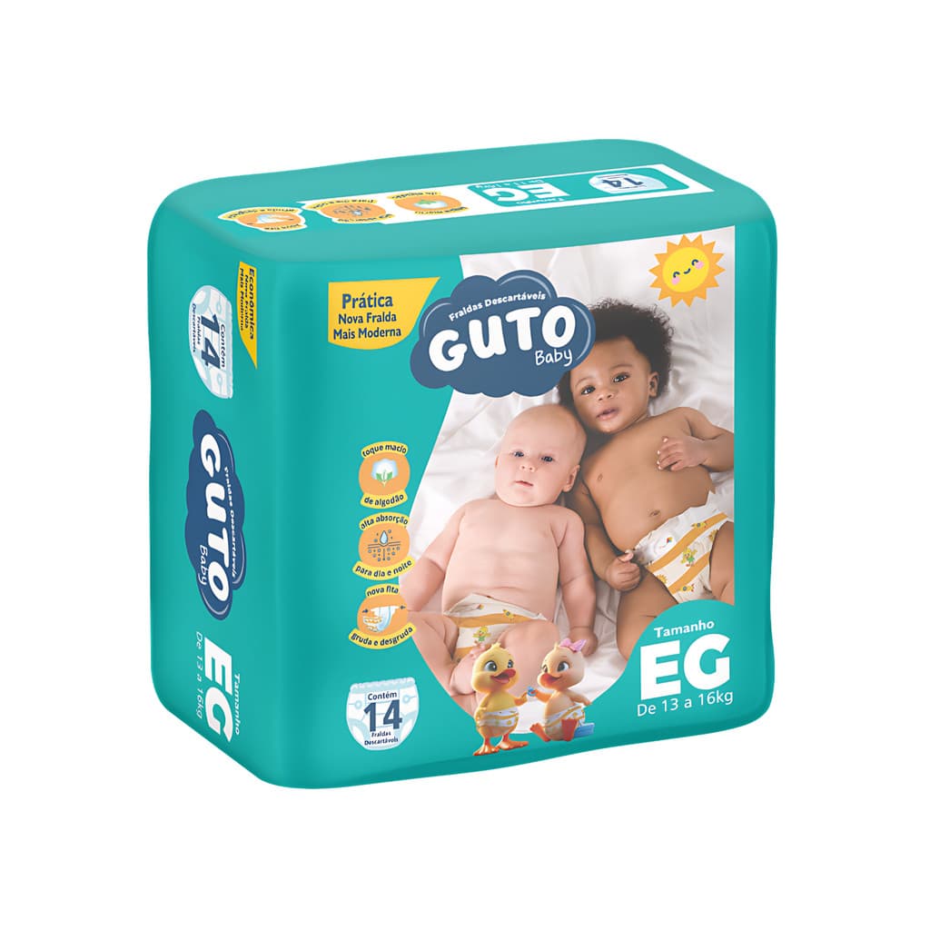 Fralda Guto Baby Prática EG 14 Unidades