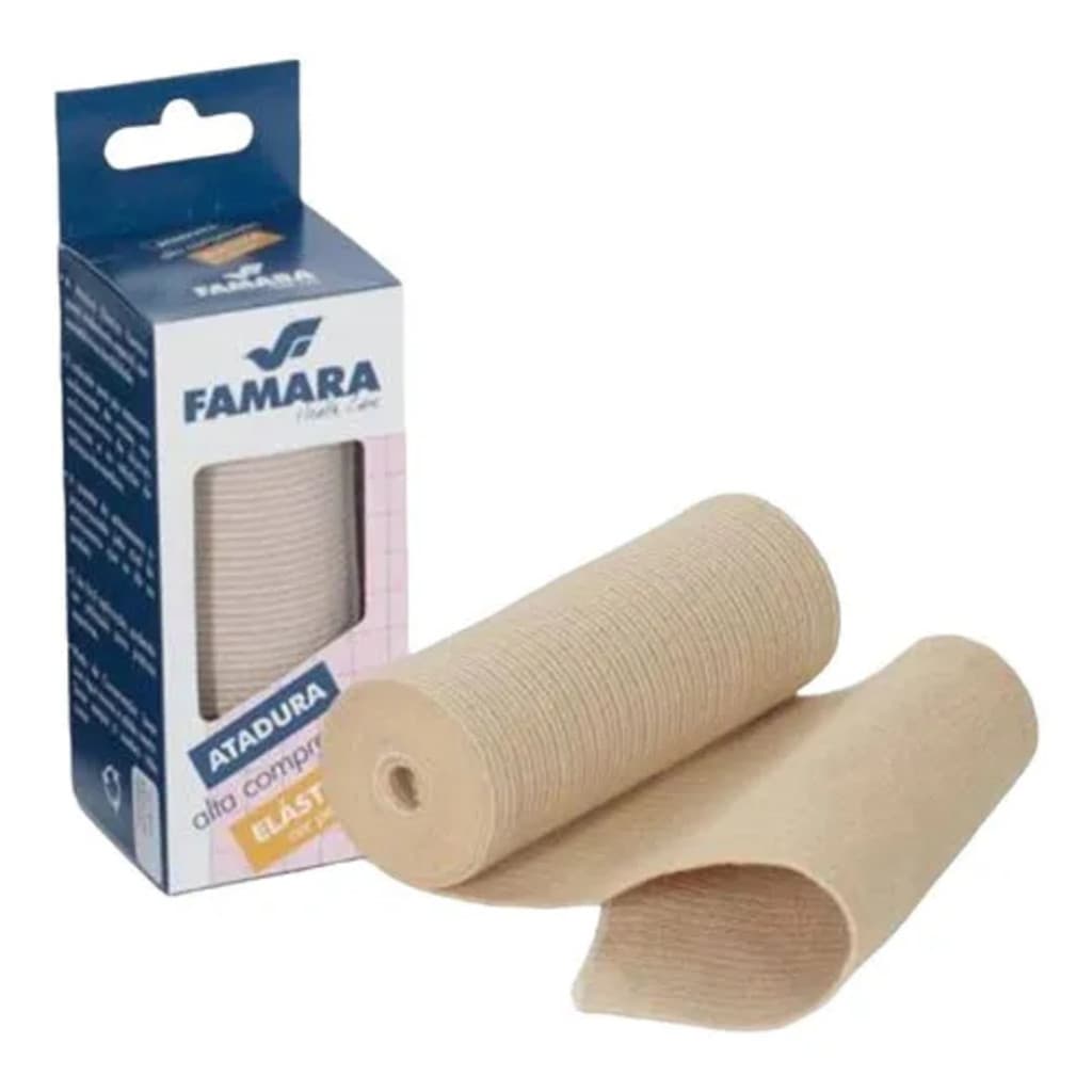 Kit 2 Ataduras Elásticas Alta Compressão 10cm X 3,9m Bege
