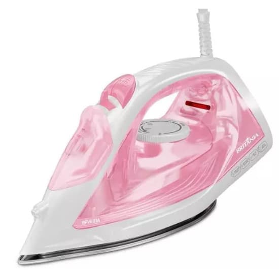 Ferro de Passar a Vapor Britania Branco/Rosa 26 Saidas de Vapor 127V 1200W