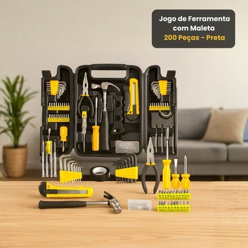 Kit Ferramentas Completo Maleta Portatil 200 Pecas Profissional Manutencao Automotiva Residencial
