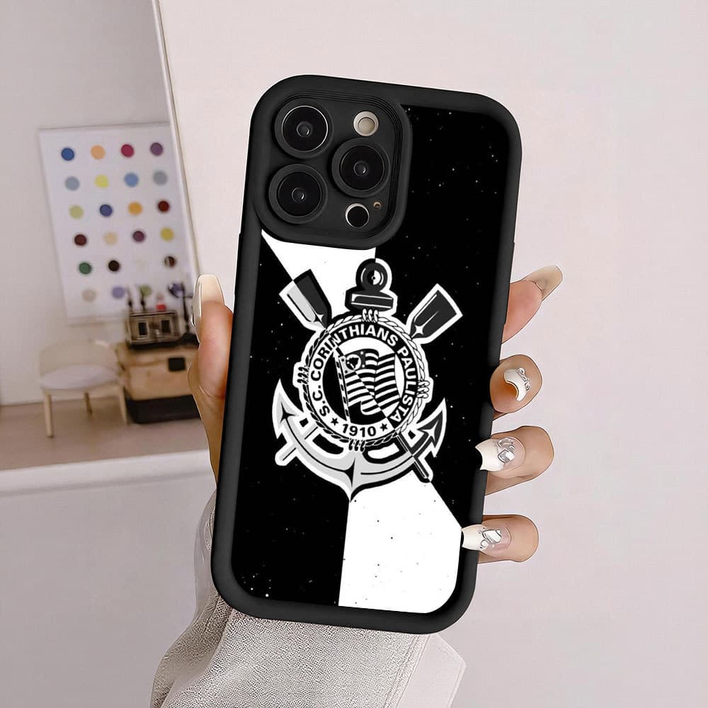 Capinha Capa iPhone Capinhas Diferentes Capinha iPhone Corinthians Escudo Para 17 16 15 14 13 12 11 Pro Max JGS