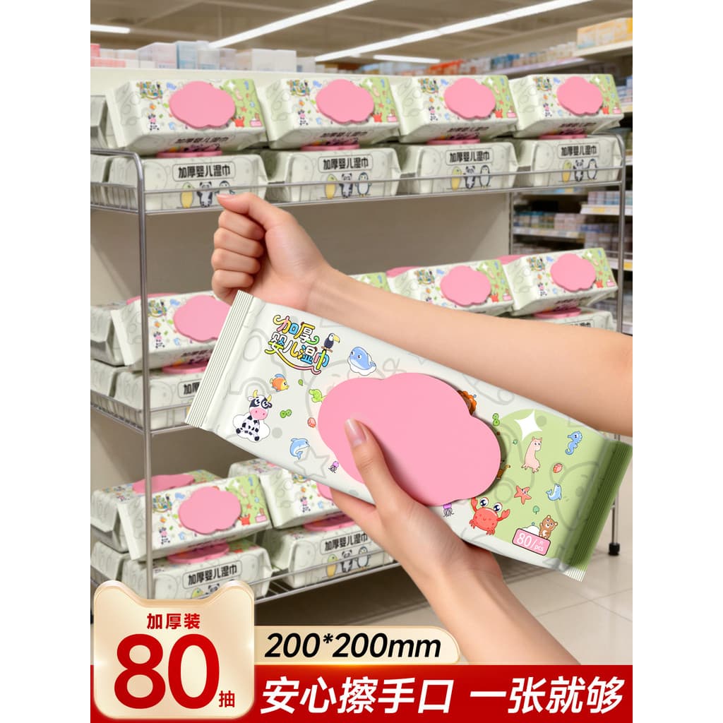 Lenços umedecidos grossos e grandes para bebês, 80 peças, pacote grande, bebê, crianças pequenas, mão, boca, toalhetes d