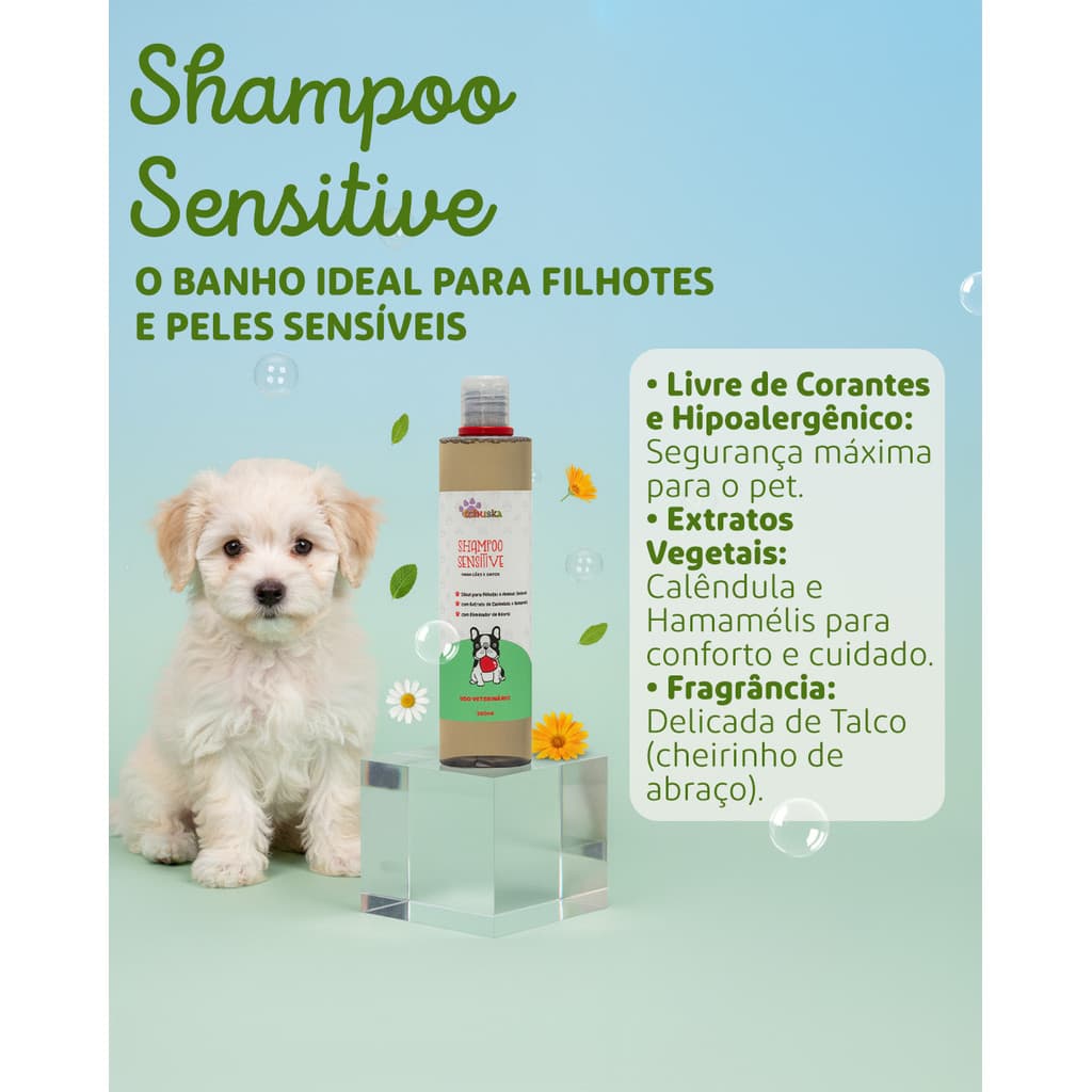 Shampoo Pet  Sensitive Filhotes Tchuska 300ml (para cães e gatos)