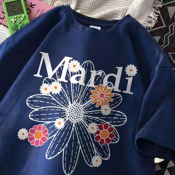 ELE Margarida Mardi Print Camisetas Femininas Da ModaCamiseta Fitness Feminina Blusa Feminina Verao Oversize Top