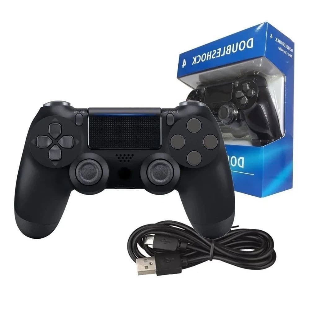 Controle USB Com Fio Estilo DualShock 4 para PS4, PC e Notebook | Gamepad Ergonômico com Vibração e Cabo Incluso