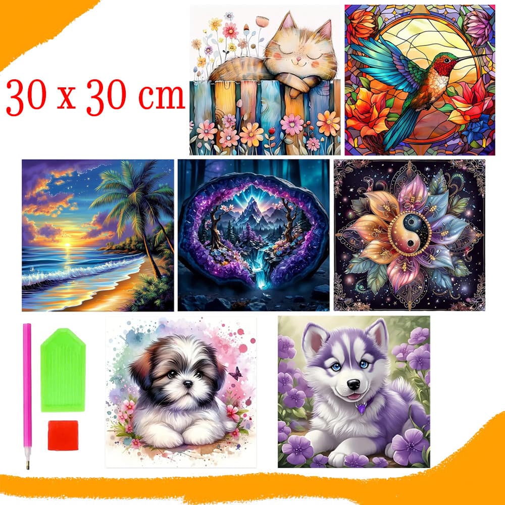 30 x 30 cm, Kit de pintura de diamante 5D DIY Arts Craft Gift para decoração de parede de quarto de casa