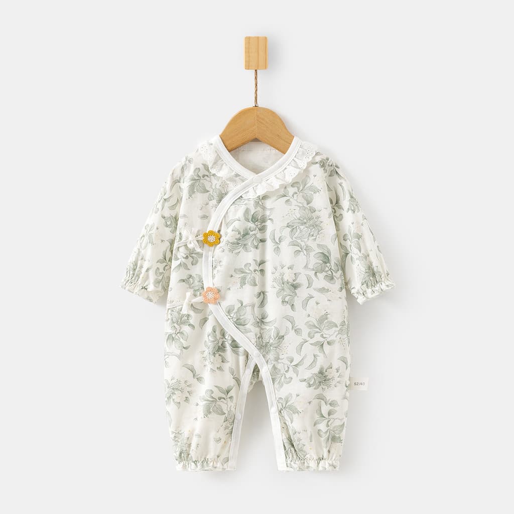 Bebê recém-nascido gelo oxigênio algodão borboleta roupas do bebê menina verão estilo fino macacão ar condicionado roupa