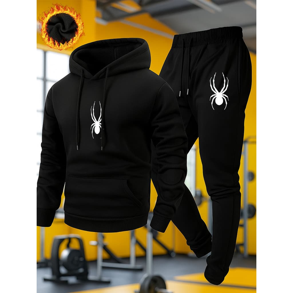 Conjunto Moletom Unissex 004 Estampa Aranha, Moletom Casual de Inverno, Alta Qualidade Promoção Envio Rápido