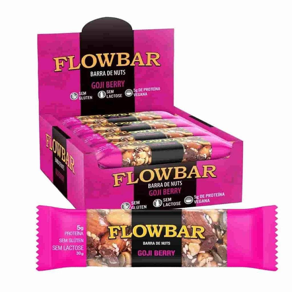 Flowbar Nuts Goji Berry 12 Unidades 360g | Snack Saudável 🥜🍓