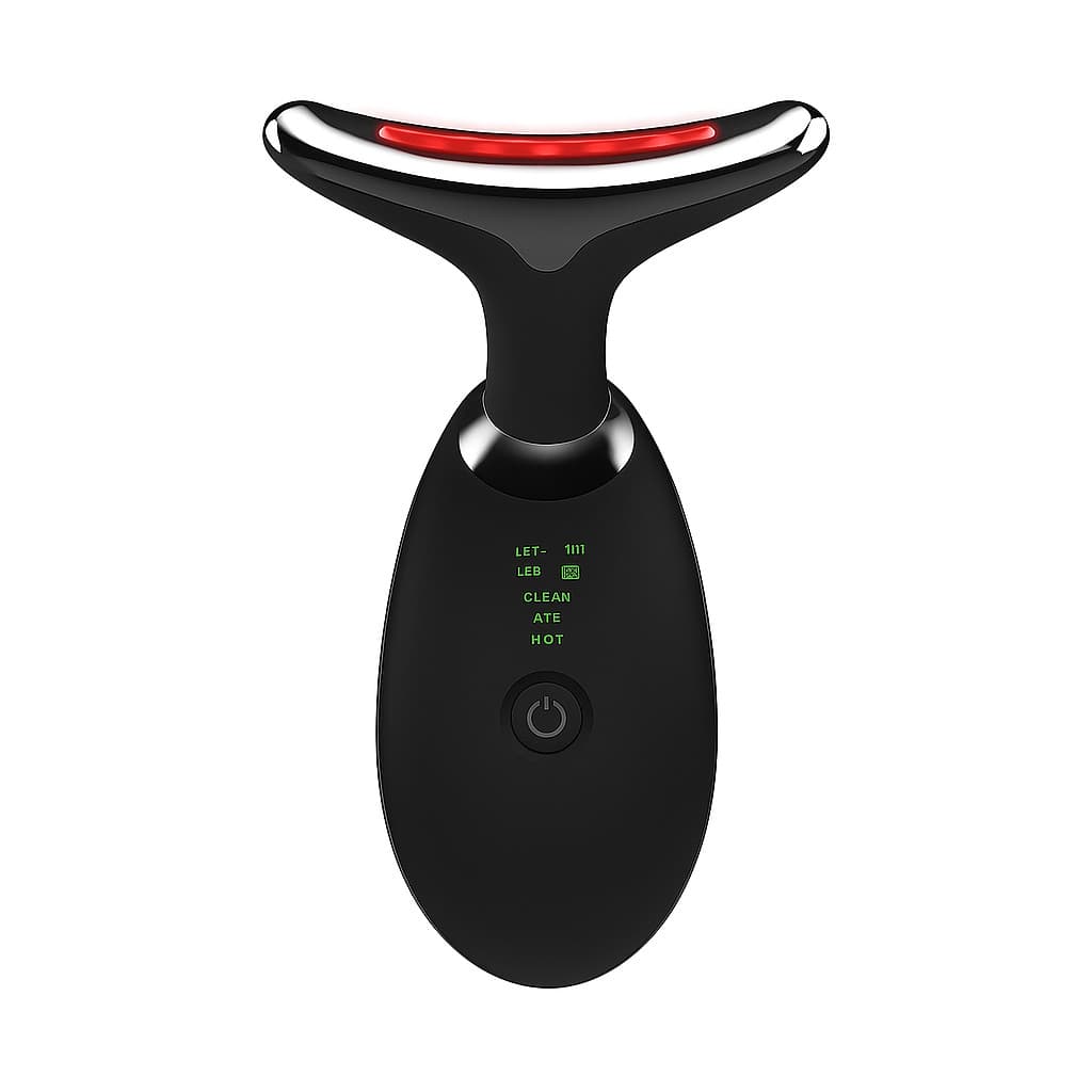 Massageador Facial Anti-Idade com Led 3 em 1 COR PRETO - Diferencial na sua Skincare!!!