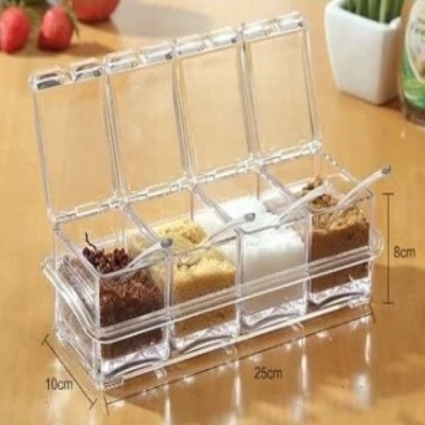 Porta Temperos e Condimentos Acrílico 4 Potes