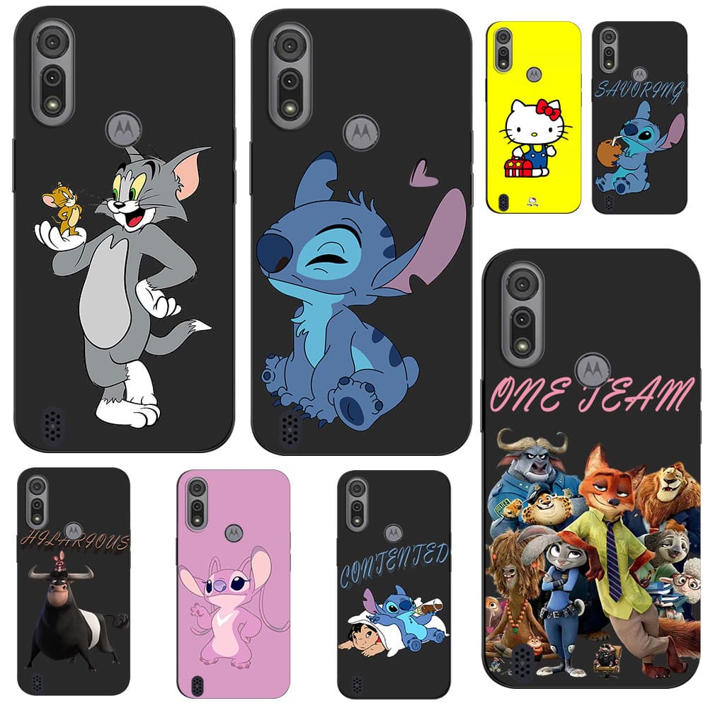 Capinha Motorola Moto E6I 2021 / E6S 2020 Capinha Stitch Capinha iPhone Fofa Capinha Desenho Vaquinha Hello Kitty @10002