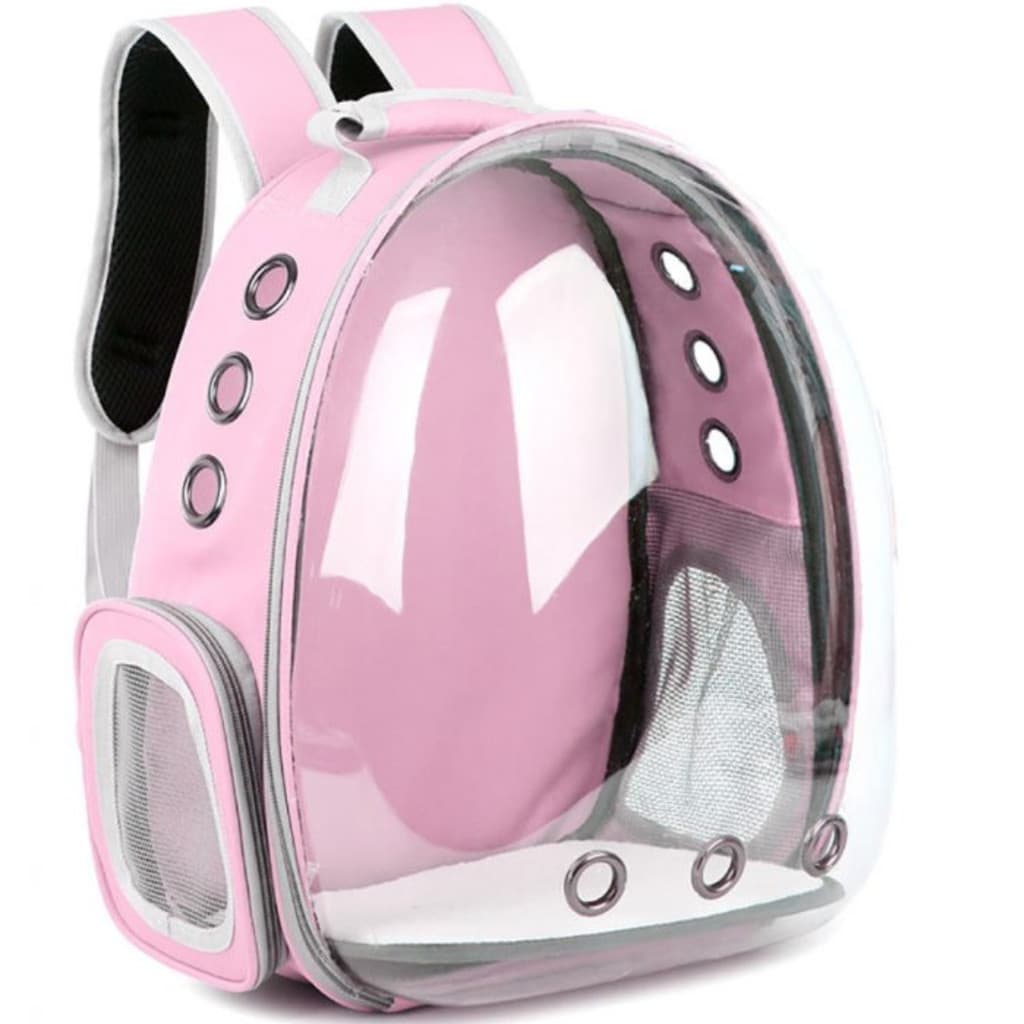 Mochila Pet Transporte para Cães e Gatos - Visão Ampla Rosa - Bag Pet