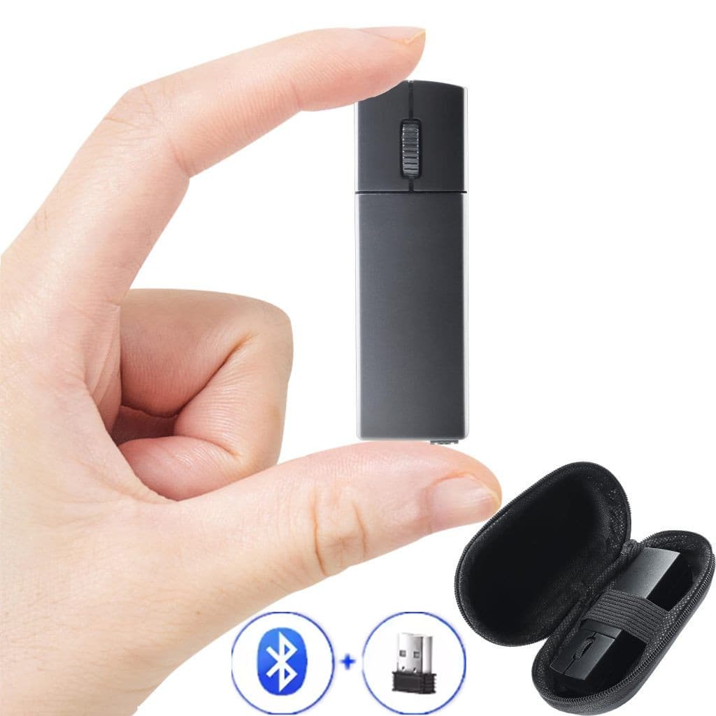 Mouse Sem Fio Com Estojo De Armazenamento Bluetooth + 2.4G USB Óptico Portátil De Carregamento Para PC Laptops Notebook