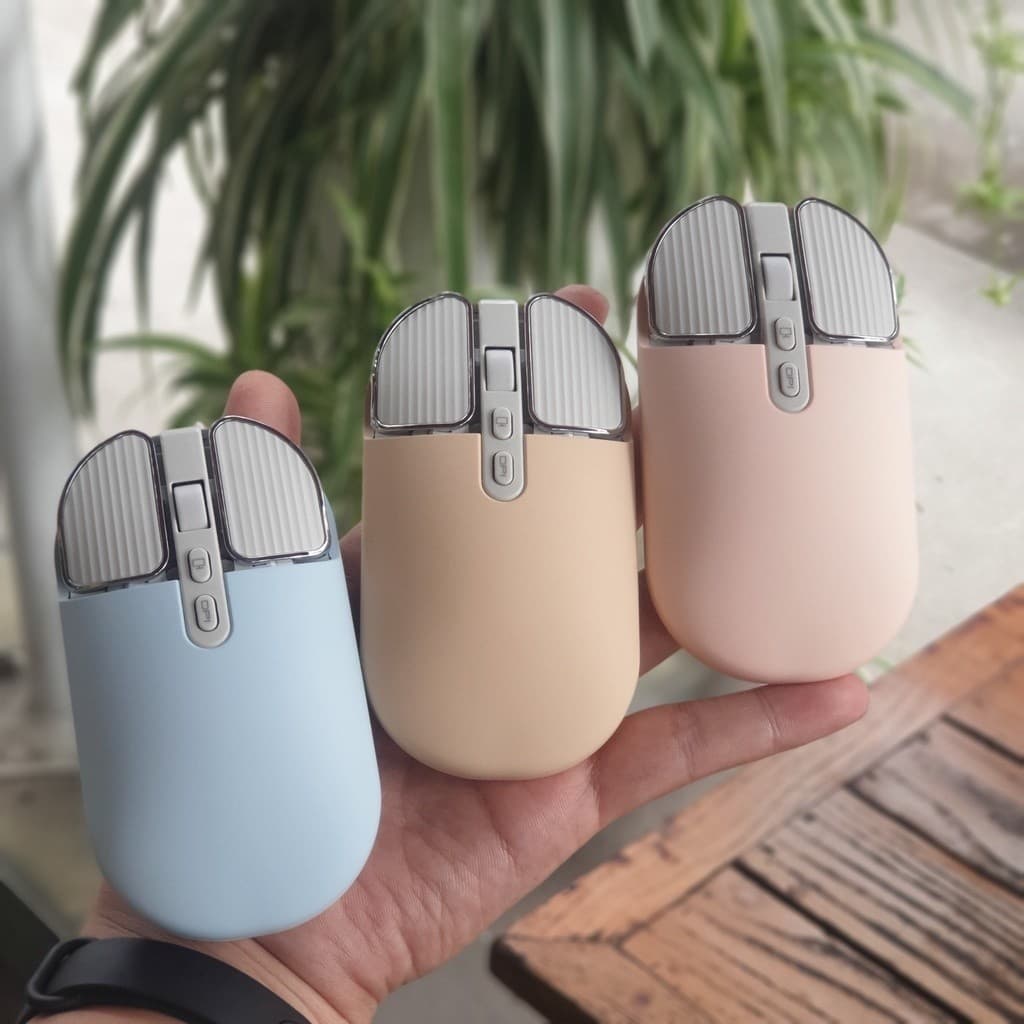 Mouse Sem Fio Silencioso De Computador Modo Duplo 2.4Ghz Bluetooth USB Ratos Ópticos Tipo-C Recarregável Retroiluminado 