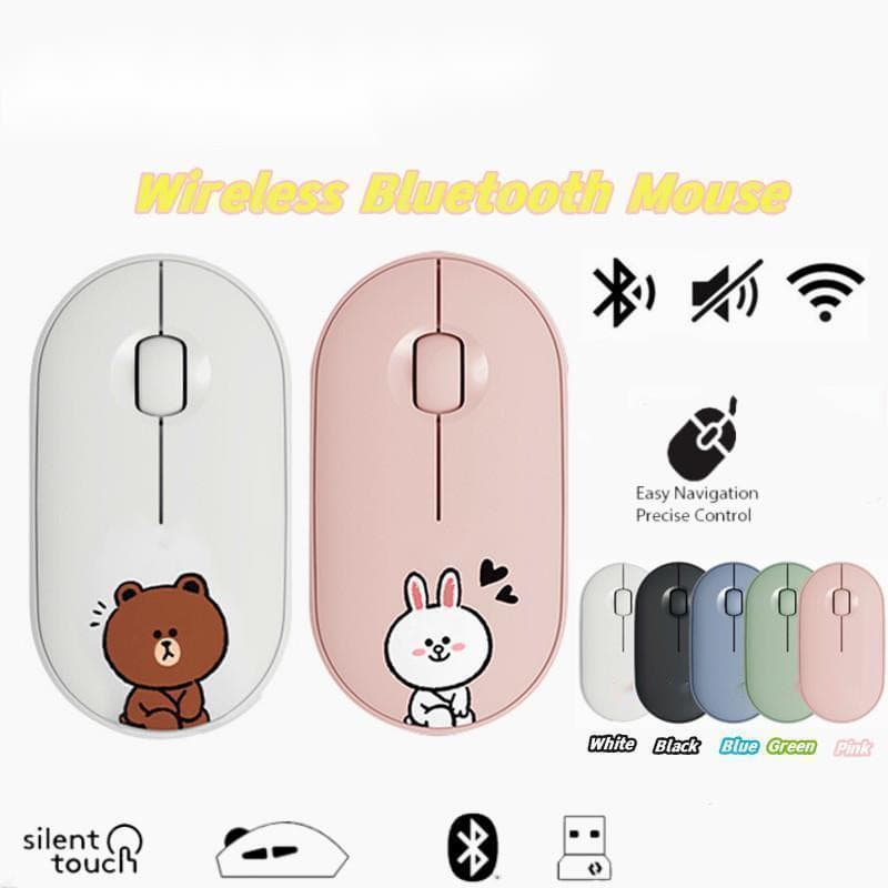 Mouse Óptico 2.4G Bluetooth Dual Mode Silencioso Sem Fio De Computador Com Receptor USB