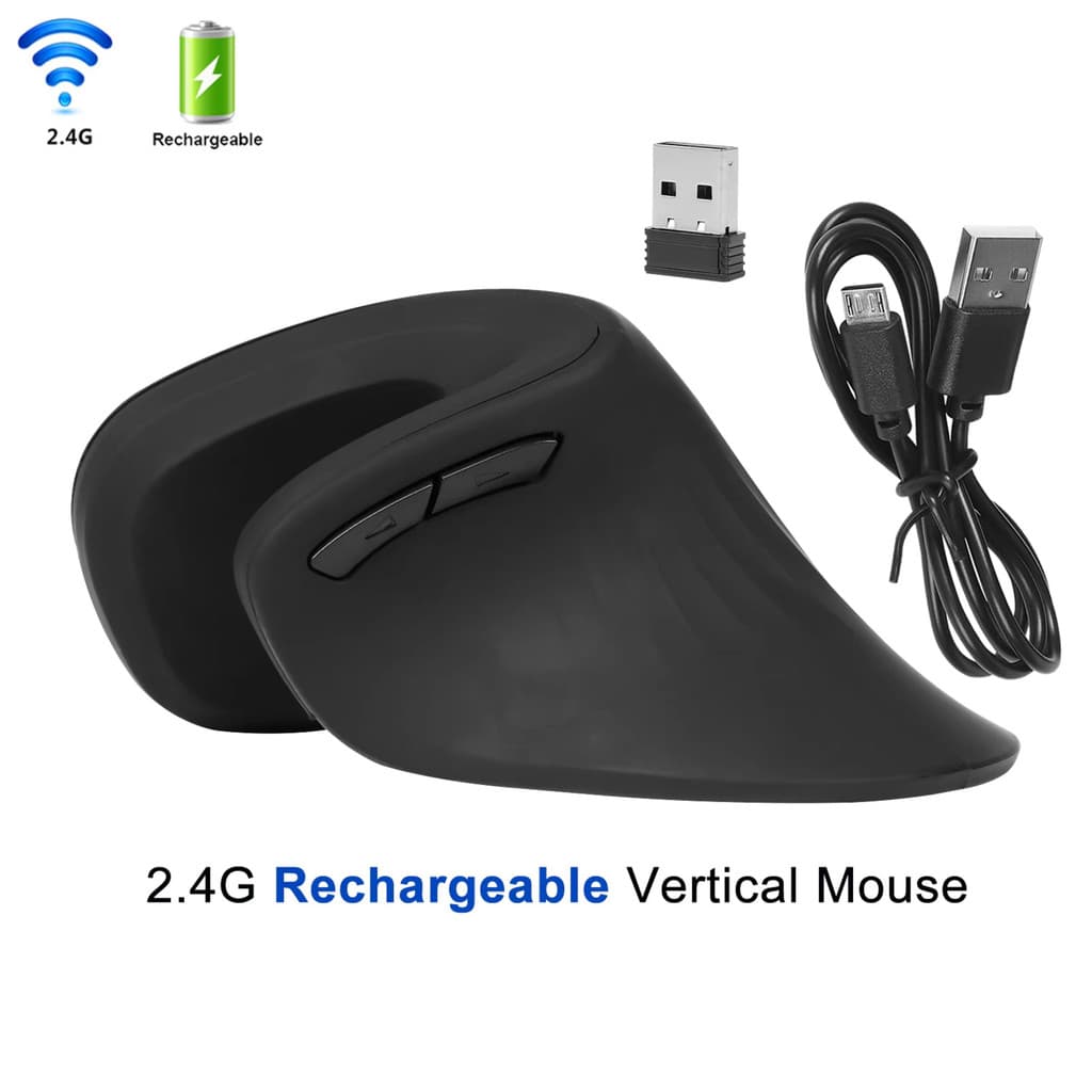 Mouse Sem Fio Vertical Recarregável 2.4Ghz Ergonômico Computador Óptico USB Gamer Para 3200 DPI PC Laptop Notebook