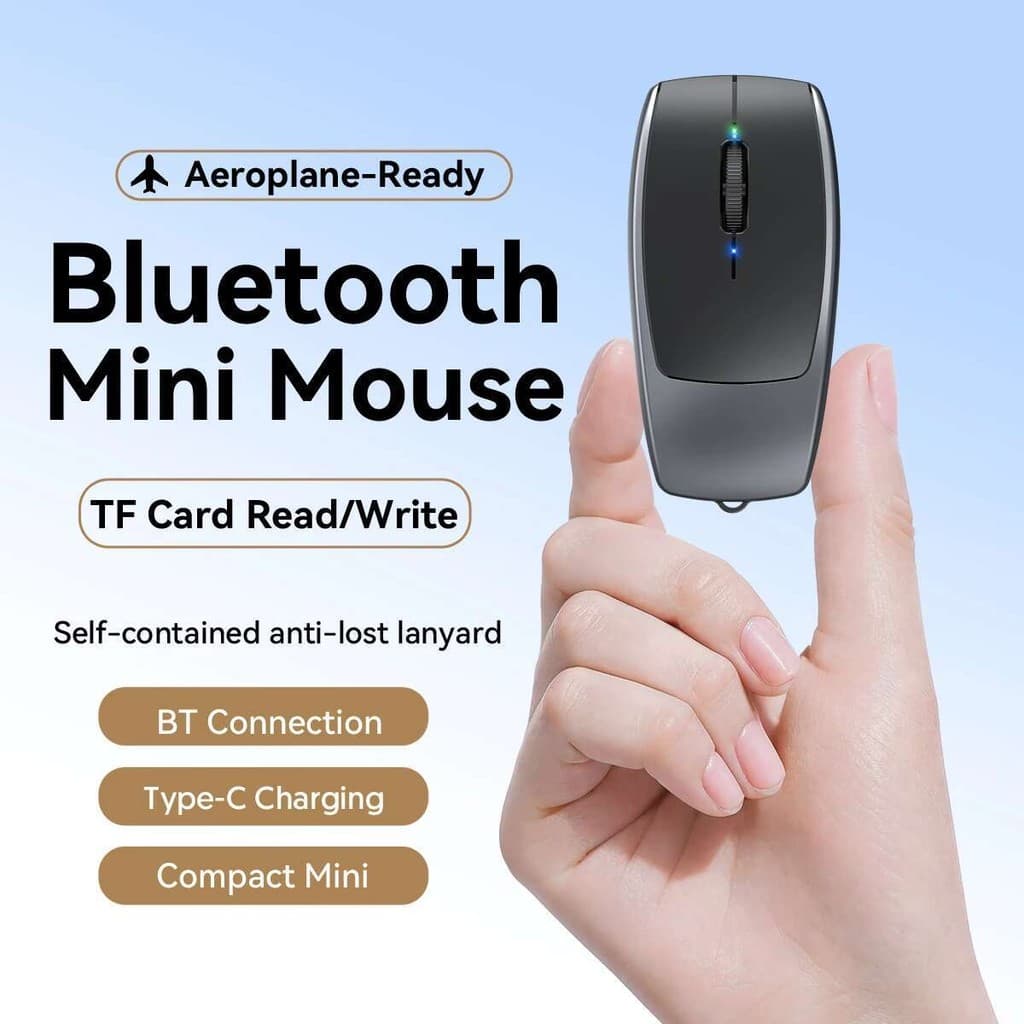 Mini Mouse Sem Fio Bluetooth Tipo C Ratos Recarregáveis Suporte Para Leitura E Escrita De Cartão TF Uso Óptico Ergonômic