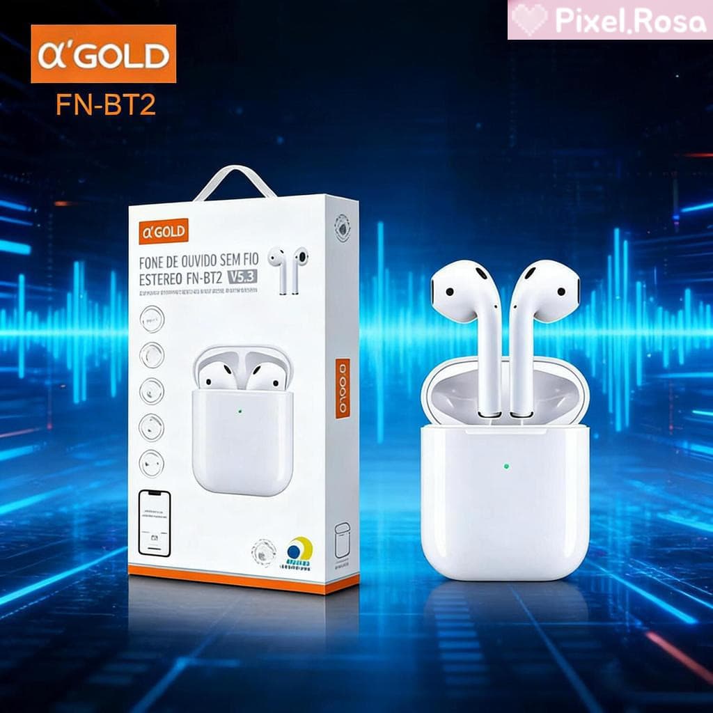 Fone Bluetooth Sem Fio A'Gold com Conectividade Bluetooth Estável e Bateria de Longa Duração FN-BT2 [Original]