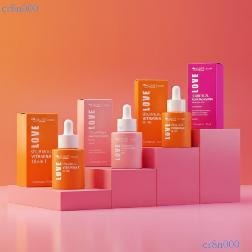Sérum Max Love Vitamina C 10 em 1 Sem Óleo - Rosa Mosqueta e Primer Antibrilho ✨cr8n000