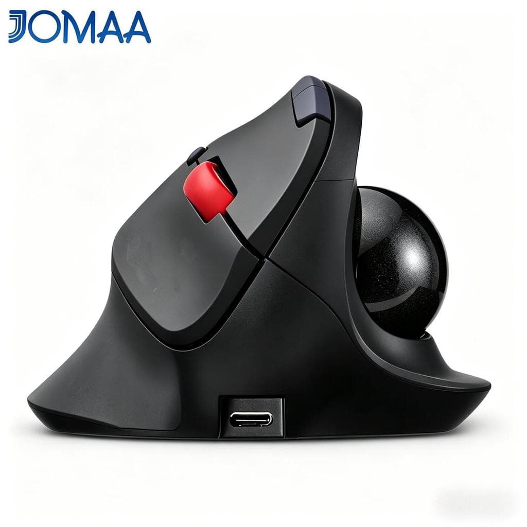 Jomaa MS-622 Mouse Trackball Vertical Dual Bluetooth Sem Fio + Recarregável 2.4G Para Windows Mac