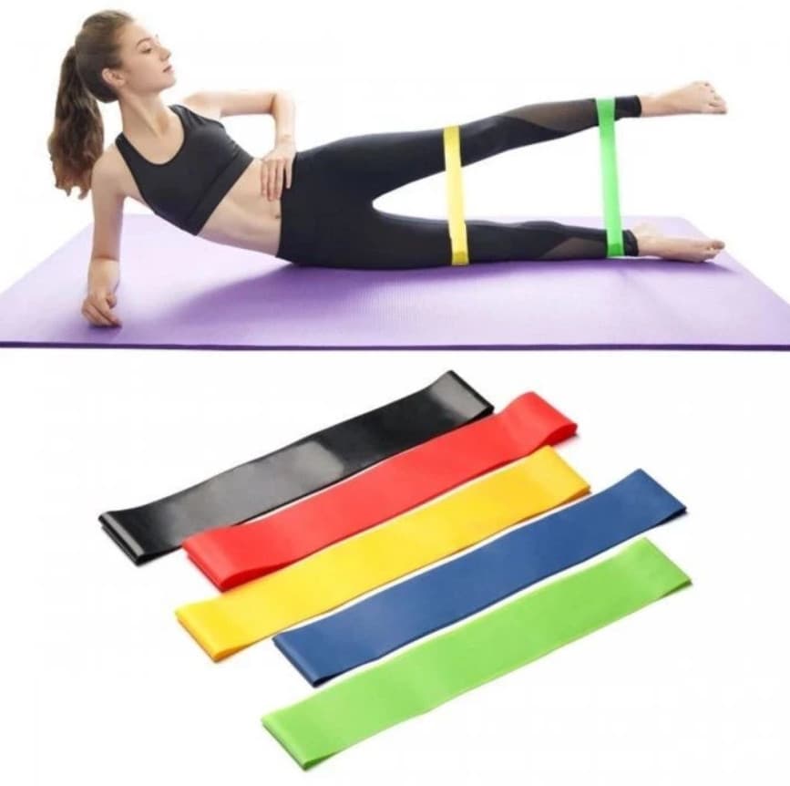Kit 5 Mini Bands Faixas Elásticas Fitness Musculação Treino Funcional Academia Em Casa Premium