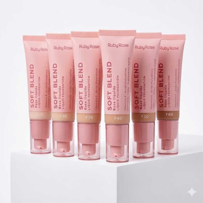 Base liquida Soft Blend Acabamento Matte - Ruby Rose-HB-M301 G1