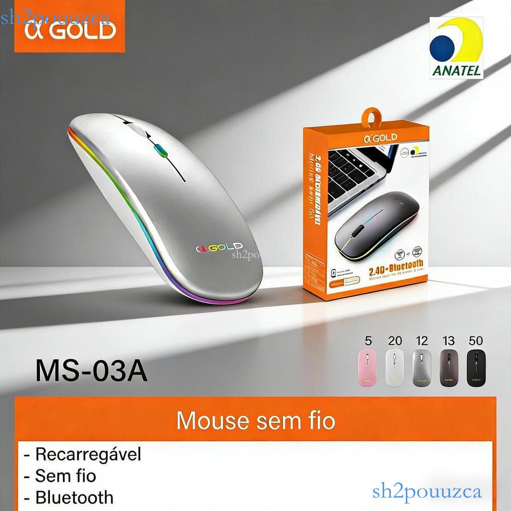 Mouse Sem Fio A'Gold Bluetooth - Leve e Portátil MS-03A ✨sh2pouuzca