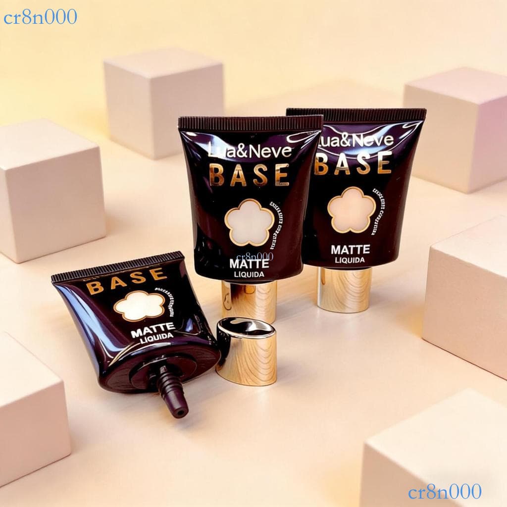 Base Líquida Lua&Neve Matte - Acabamento Natural, Cobertura, Resistente LN02391 ✨cr8n000