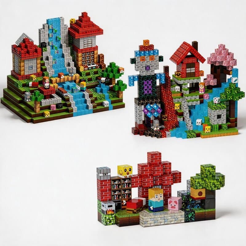 Blocos Magnéticos 80 150 200 Peças Construção Criativa Brinquedo Educativo Infantil