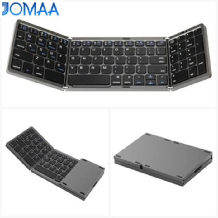 Jomaa Teclado Sem Fio Triplo Com Touchpad/Almofada Numérica USB-C Recarregável Dobrável Bluetooth Para ios Telefone Tabl
