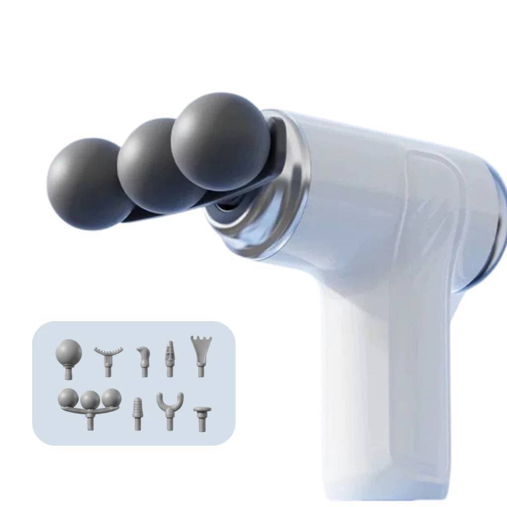 Pistola Massageadora Portátil 25W 9 Cabeças Profissional Relaxamento Muscular