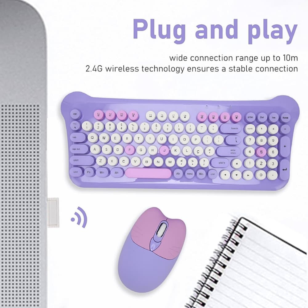 Kit Gamer Teclado Semi-Mecânico e Mouse Wireless Sem Fio Altomex AL-313H