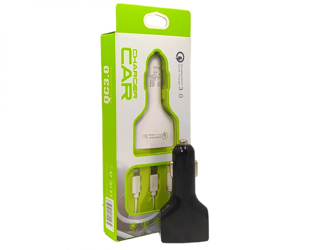 Carregador Veicular V3.0 - 3em1 (V8/TPC/IOS) Altomex AL-C95 (Somente na cor Preto)