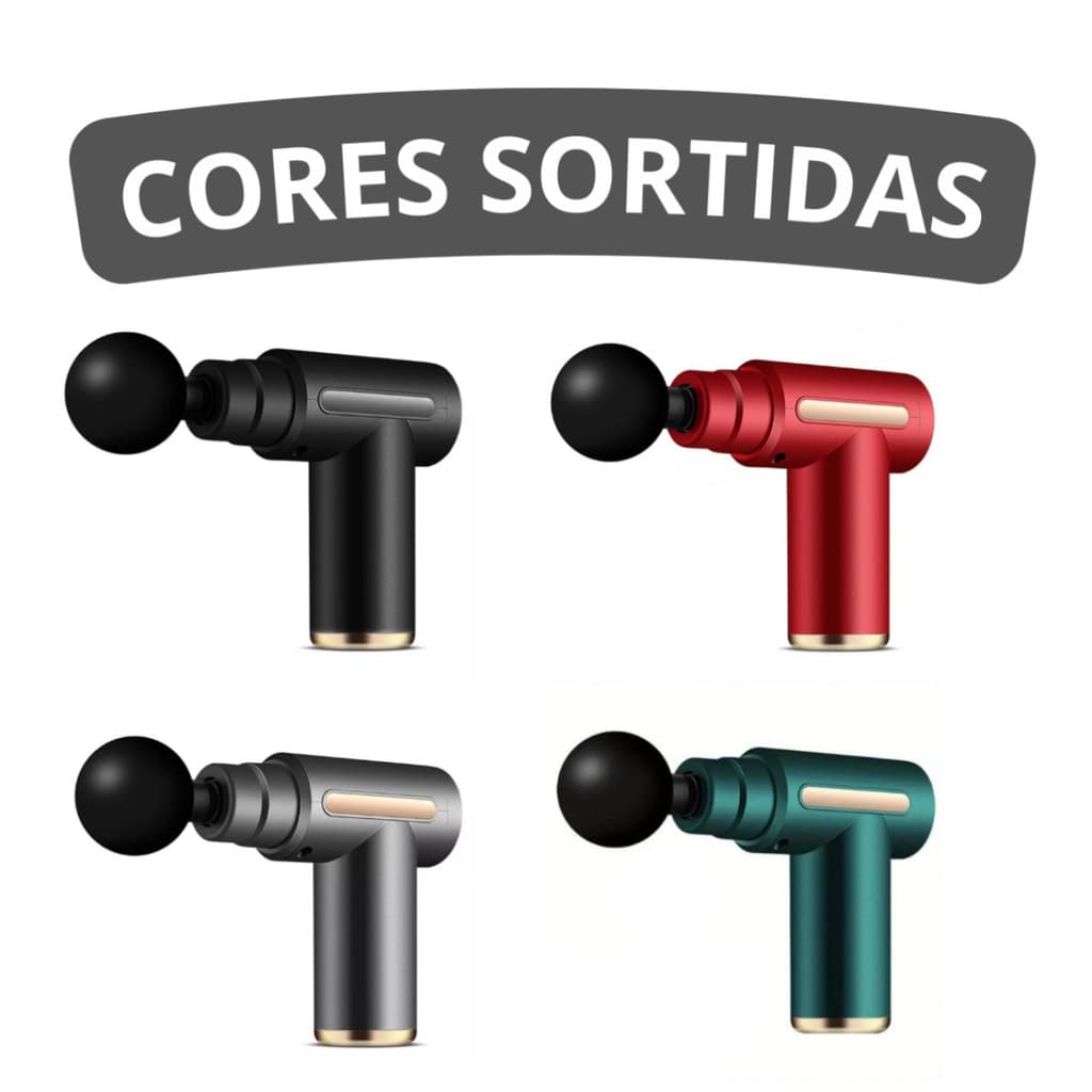 Pistola de Massagem Elétrica Profissional 6 Velocidades Massageador Muscular Portátil USB