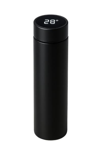 Garrafa Térmica Em Aço Inox Com Termômetro Digital 500ml LedNormal - Garrafa Térmica com LED e Termômetro (500ml)
